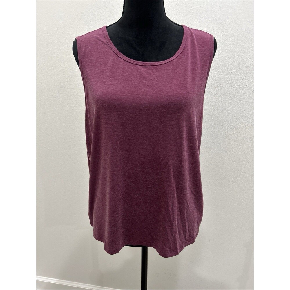 Gap Fit Women XXL Top Maroon Sleeveless Split Back Pullover